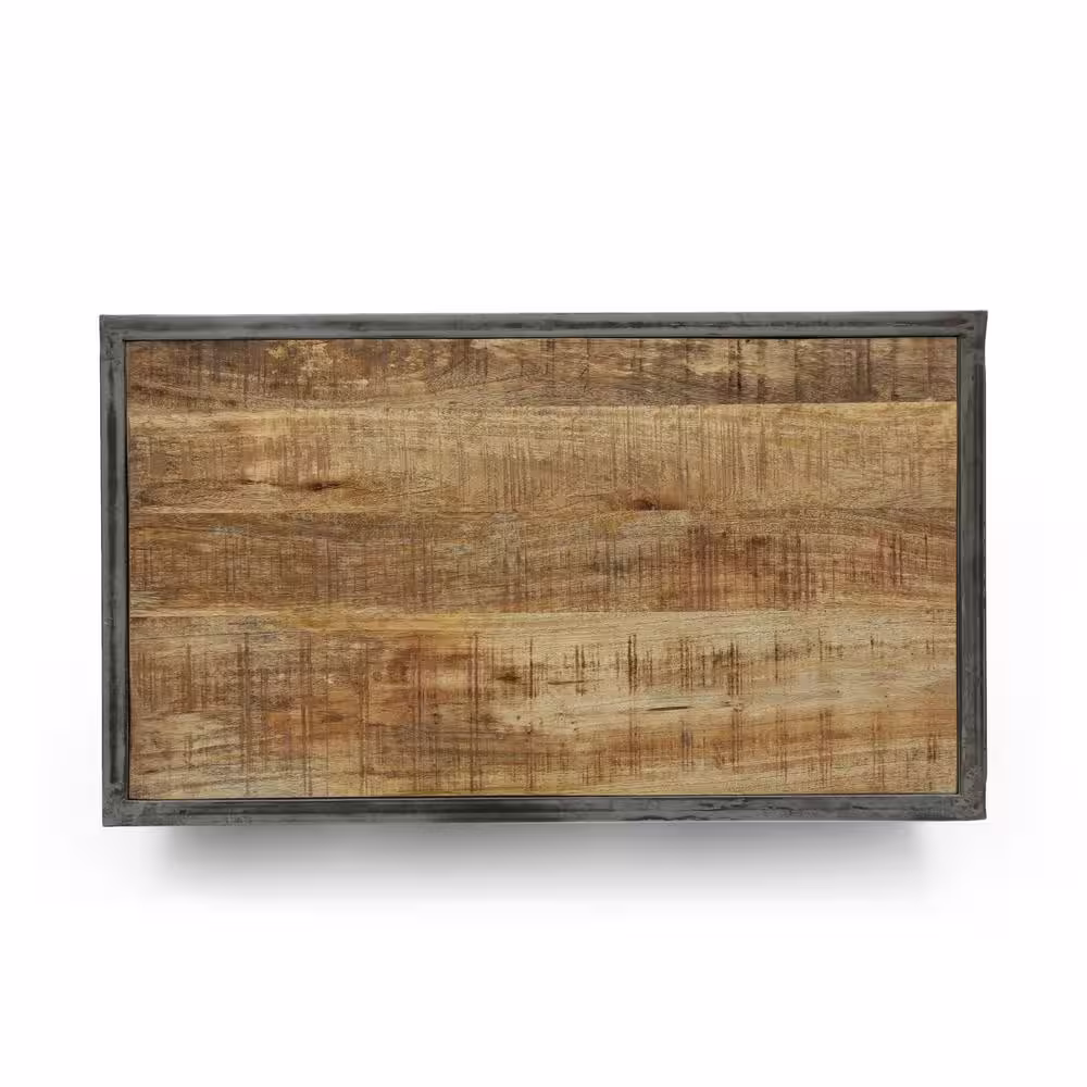 Noble House 23.25 in. H x 25.5 in. W HighDuffy 6-Pair Natural and Gray Mango Wood Shoe Rack with Drawer