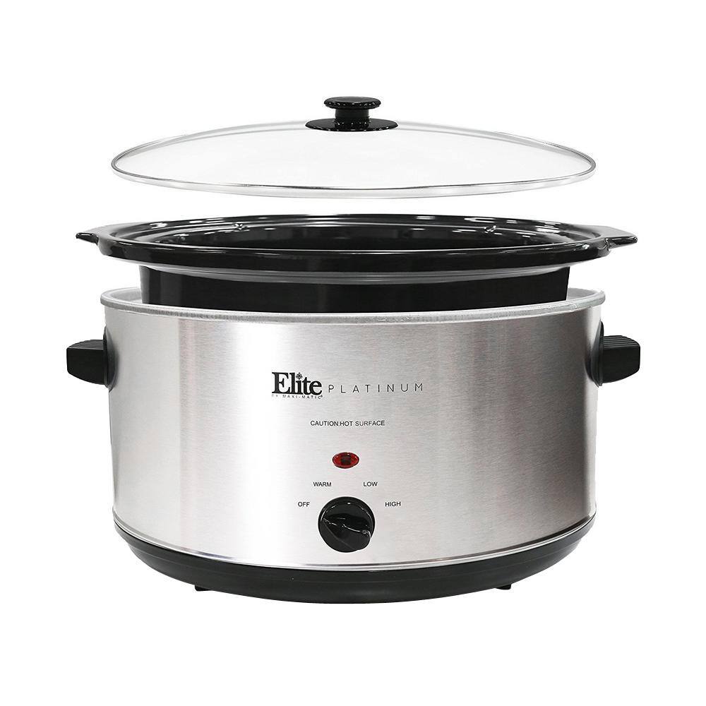 Elite Platinum Platinum 8.5 Qt. Stainless Steel Slow Cooker