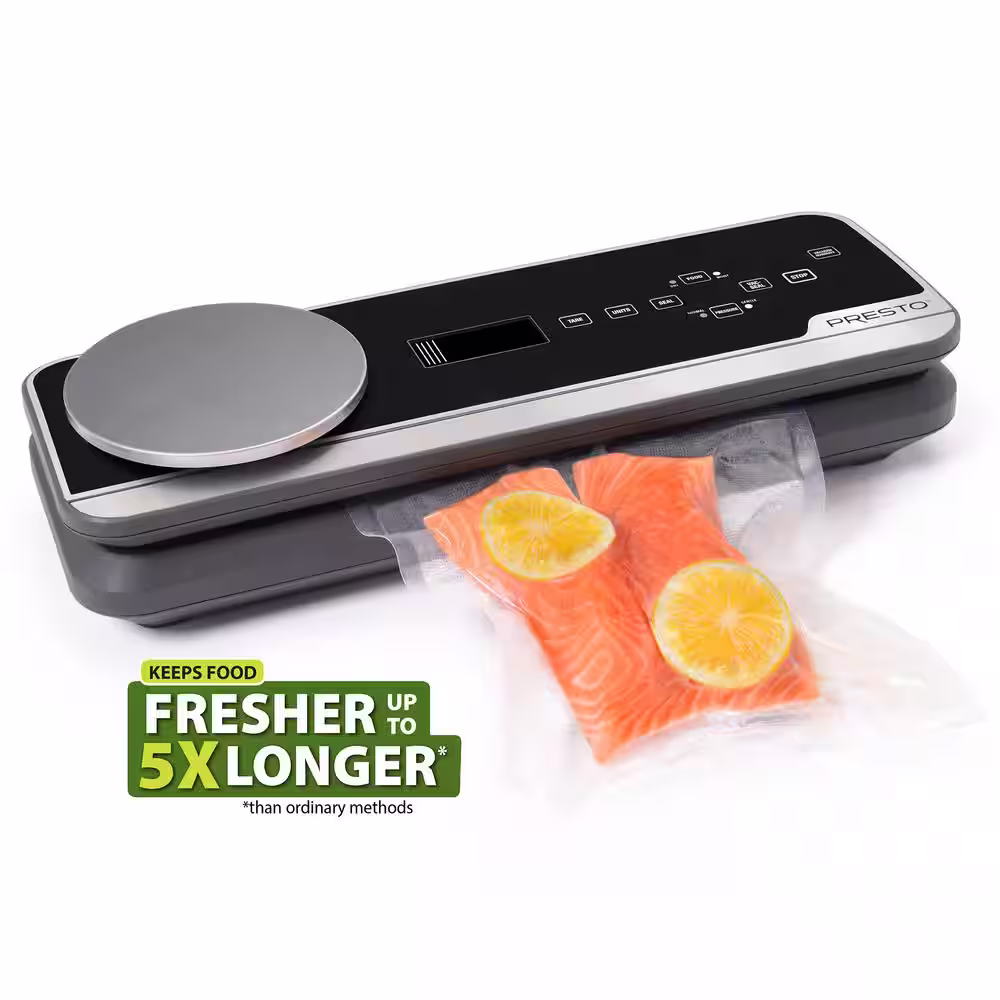 Presto Black Fresh Daddy Premium Electric Food Vacuum Sealer with Digital Scale