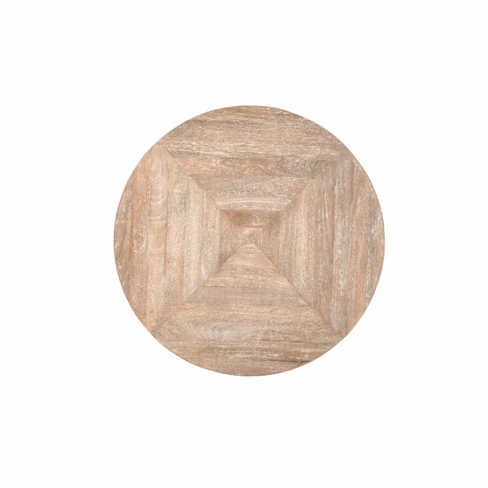 Sandberg Furniture Stanton 38 in. Mango Round Solid Wood Coffee Table with Metal Legs