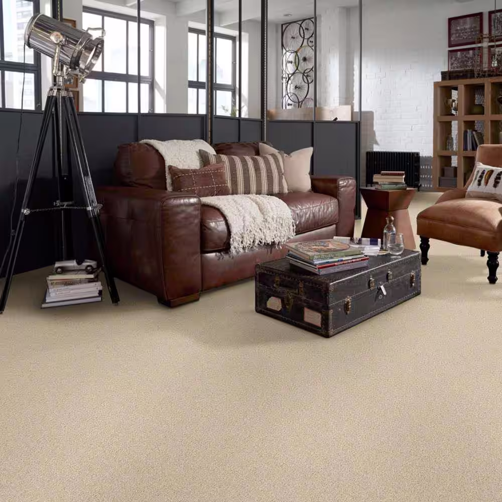 Home Decorators Collection Brave Soul II - Tea and Honey - Beige 44 oz. Polyester Texture Installed Carpet