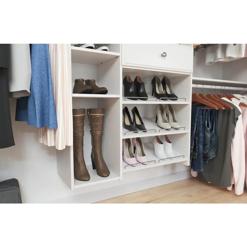 Closet Evolution 14 in. D x 24 in. W x 0.625 in. H Classic White Shoe Shelf (3-Pack)