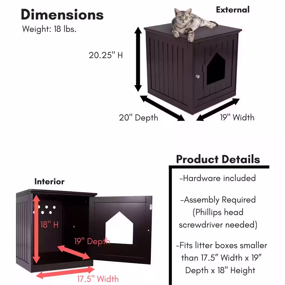 BirdRock Home Cat House (Espresso)