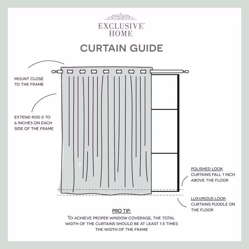EXCLUSIVE HOME Sateen Patio Vanilla Solid Woven Room Darkening Grommet Top Curtain, 100 in. W x 84 in. L