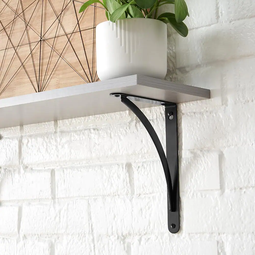 StyleWell 6.5 in. x 9 in. Black Cove Arch Decorative Shelf Bracket