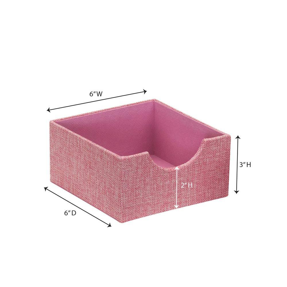 HOUSEHOLD ESSENTIALS Square Hard-Sided Trays, 2pc Set, Carnation Pink