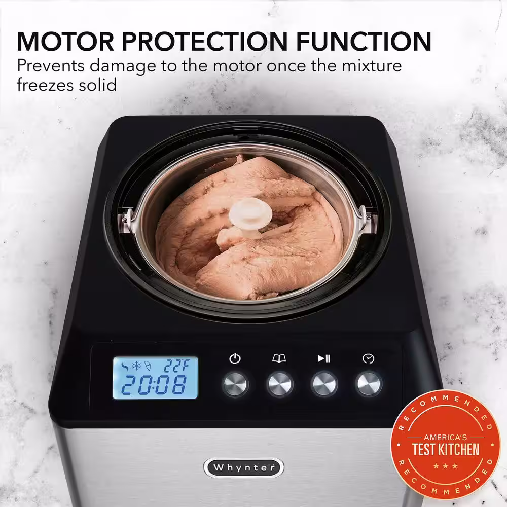 Whynter 2.1 Qt. Stainless Steel Electric Ice Cream Maker with Built-In Timer