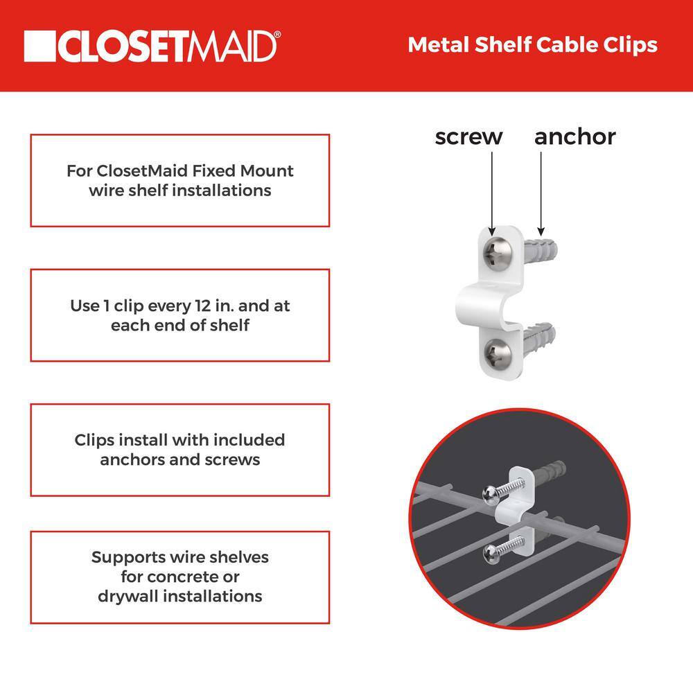 ClosetMaid ProPack Metal Shelf Cable Clips (200-Piece)