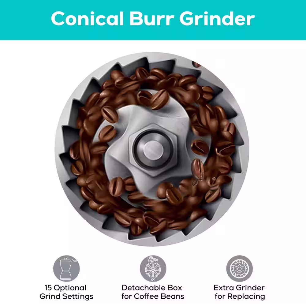 CASABREWS 5700-Gense 77-Cups Stainless Steel Silver Espresso Machine with Auto Grinding Feature