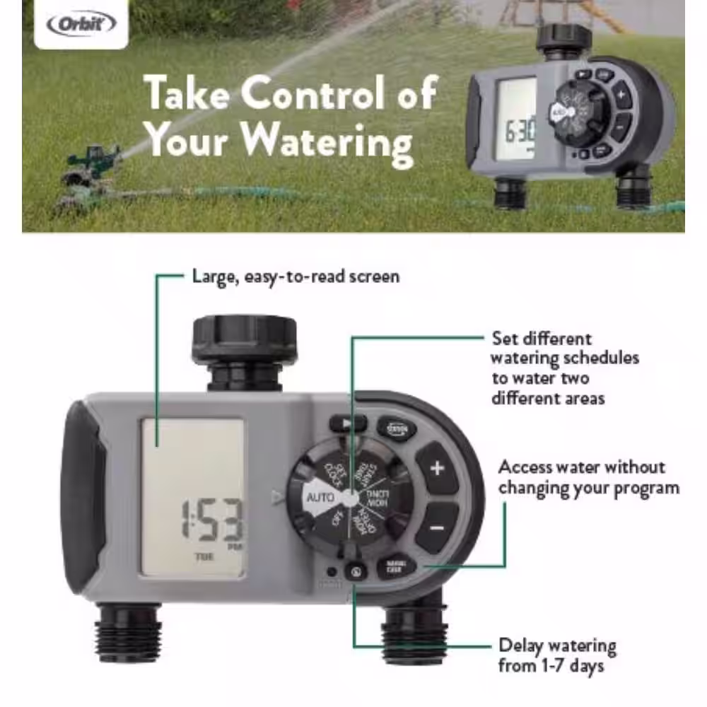 Orbit 2-Outlet Hose Faucet Timer