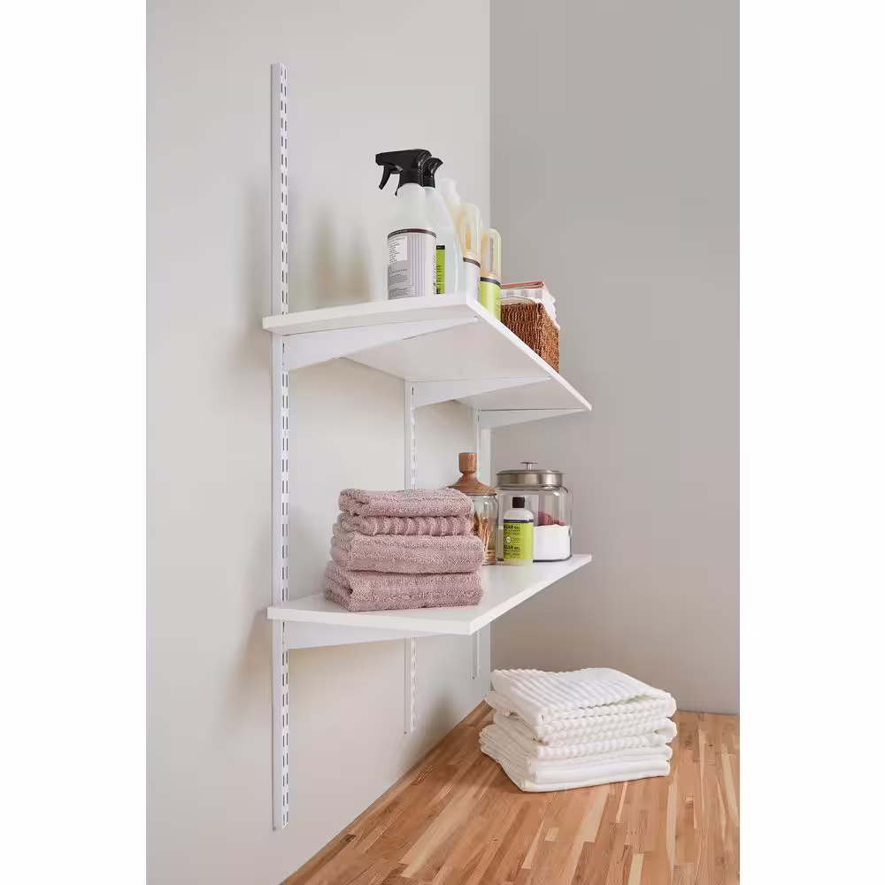 Rubbermaid White Laminated Wood Shelf 12 in. D x 48 in. L
