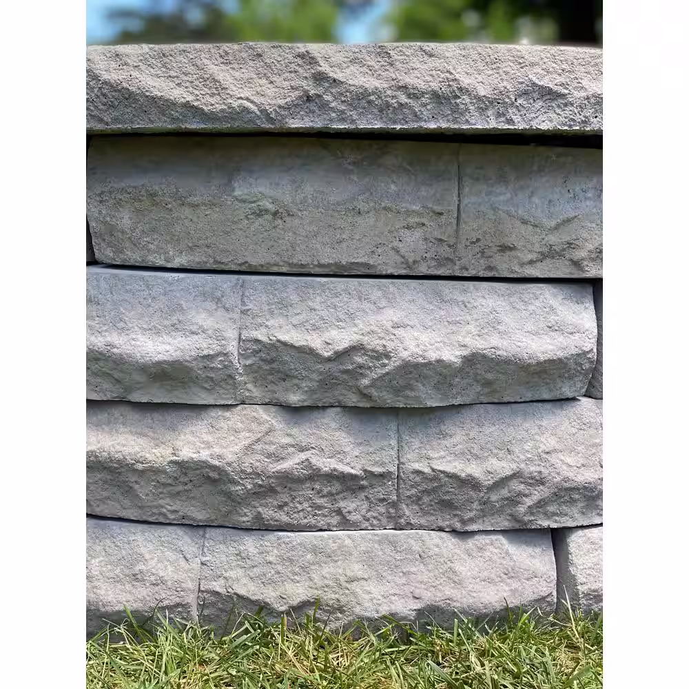Nantucket Pavers Ledgestone 47 in. x 18 in. Round Concrete Wood Fuel Fire Pit Ring Kit Gray Variegated