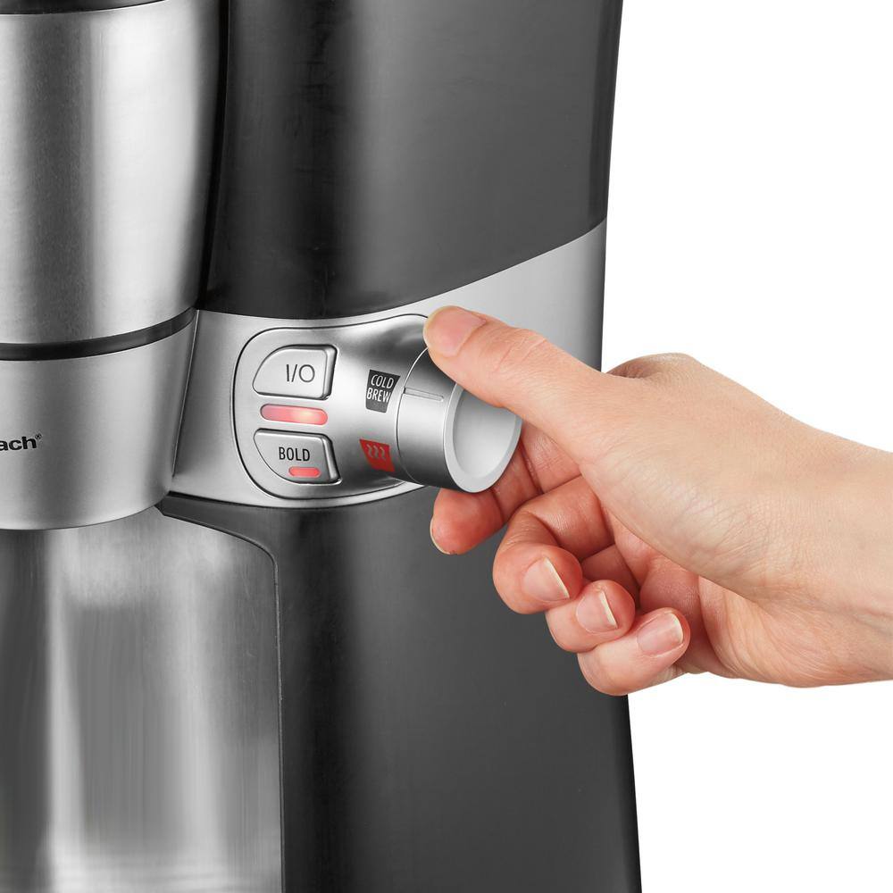 Hamilton Beach 2-Cup Black Convenient Craft Rapid Cold Brew and Hot Drip Coffee Maker