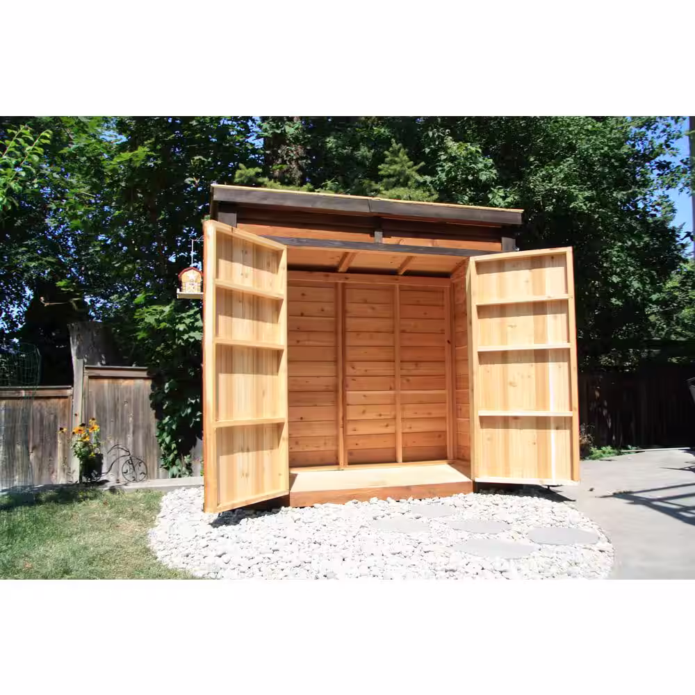 Outdoor Living Today Garden Saver 8 ft. W x 4 ft. D Cedar Wood Storage Shed with Double Doors and Cedar Roof (32 sq. ft.)