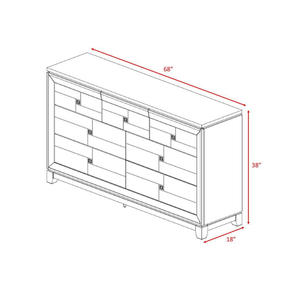 None Easton 7-Drawer Cherry Dresser