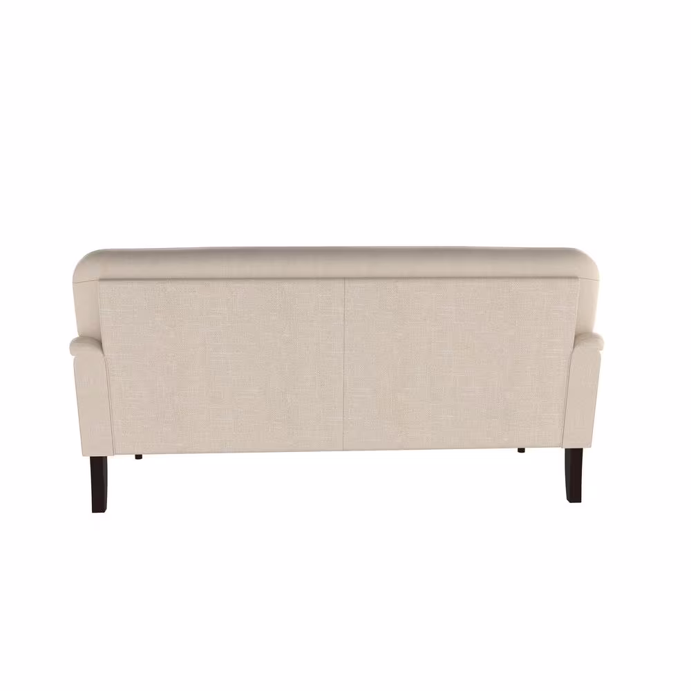 Lifestyle Solutions Liz Sofa Collection 31.3 in. Square Arm Polyester Modern Straight Sofa in Beige