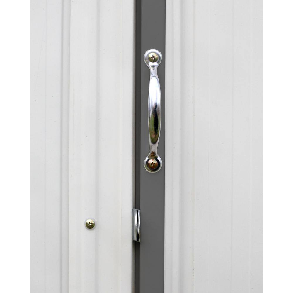 Arrow 6 ft. H x 5 ft. D x 5.5 ft. W EZEE Galvanized Steel Low Gable Shed in Cream/Charcoal Trim with Snap-IT Quick Assembly