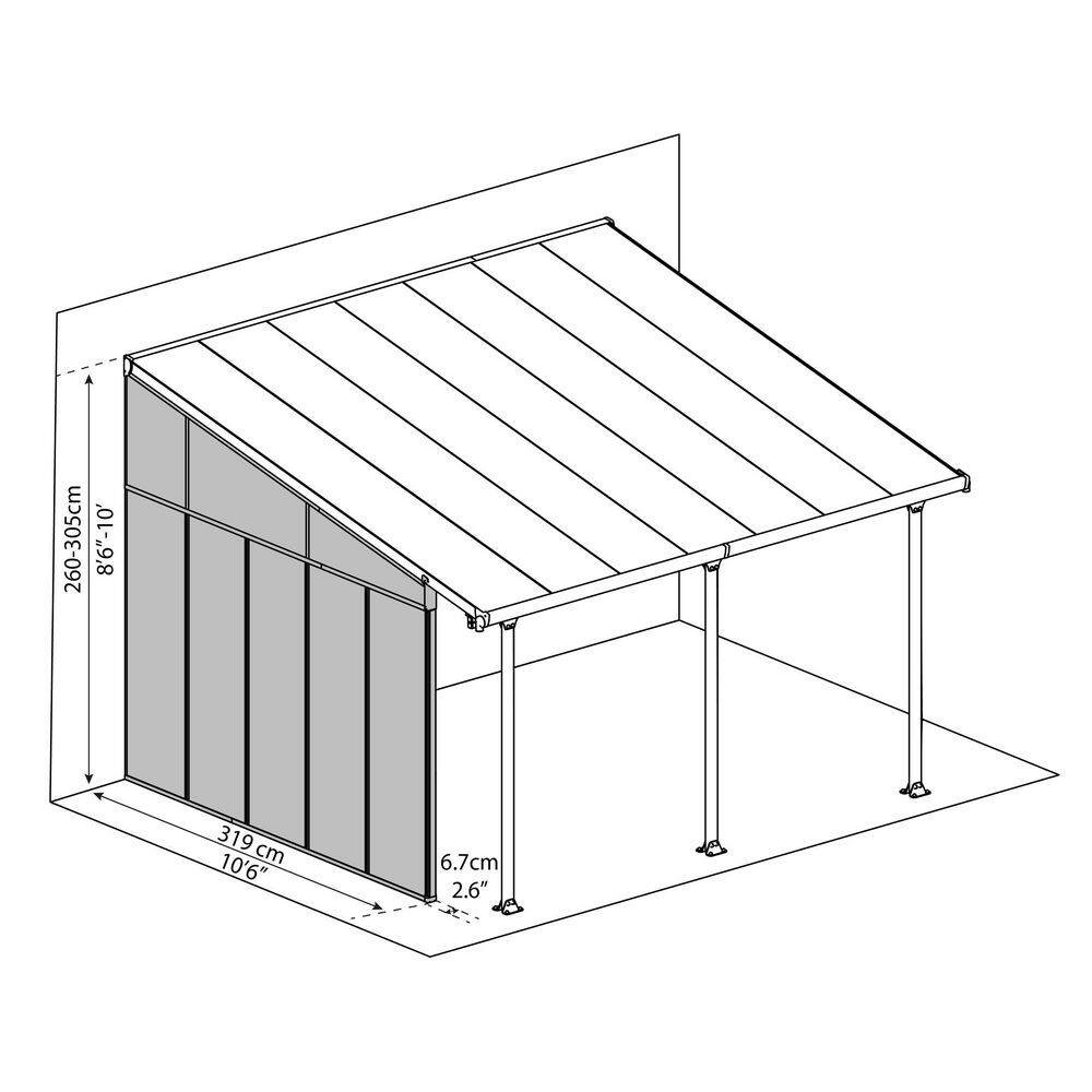 CANOPIA by PALRAM 13 ft. Series Patio Cover SideWall in White