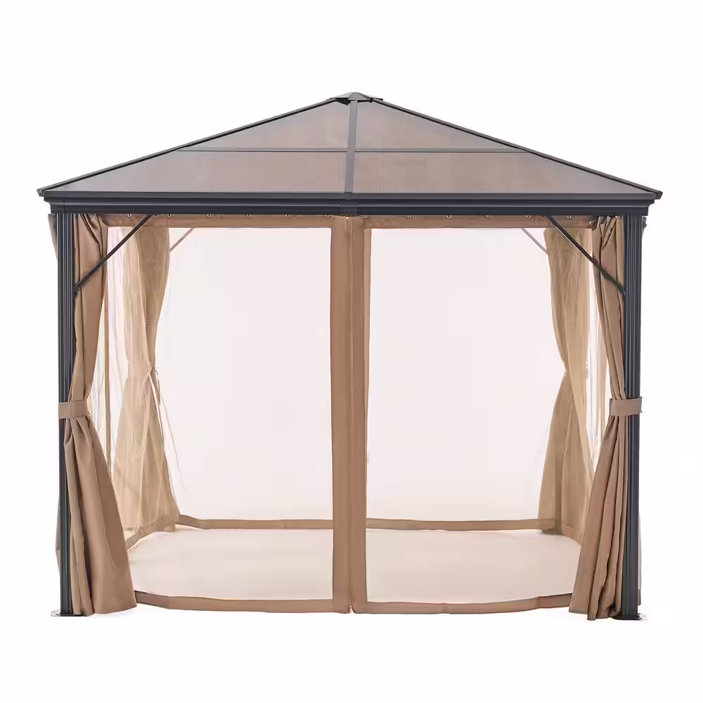 Noble House Wesson 10 ft. x 10 ft. Aluminum Gazebo with Hardtop