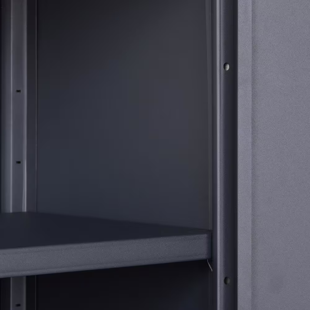 Edsal Ready To Assemble 20 Gauge 4 shelf Steel and Aluminum Freestanding Cabinet (36 in. W x 72 in. H x 18 in. D) in Black