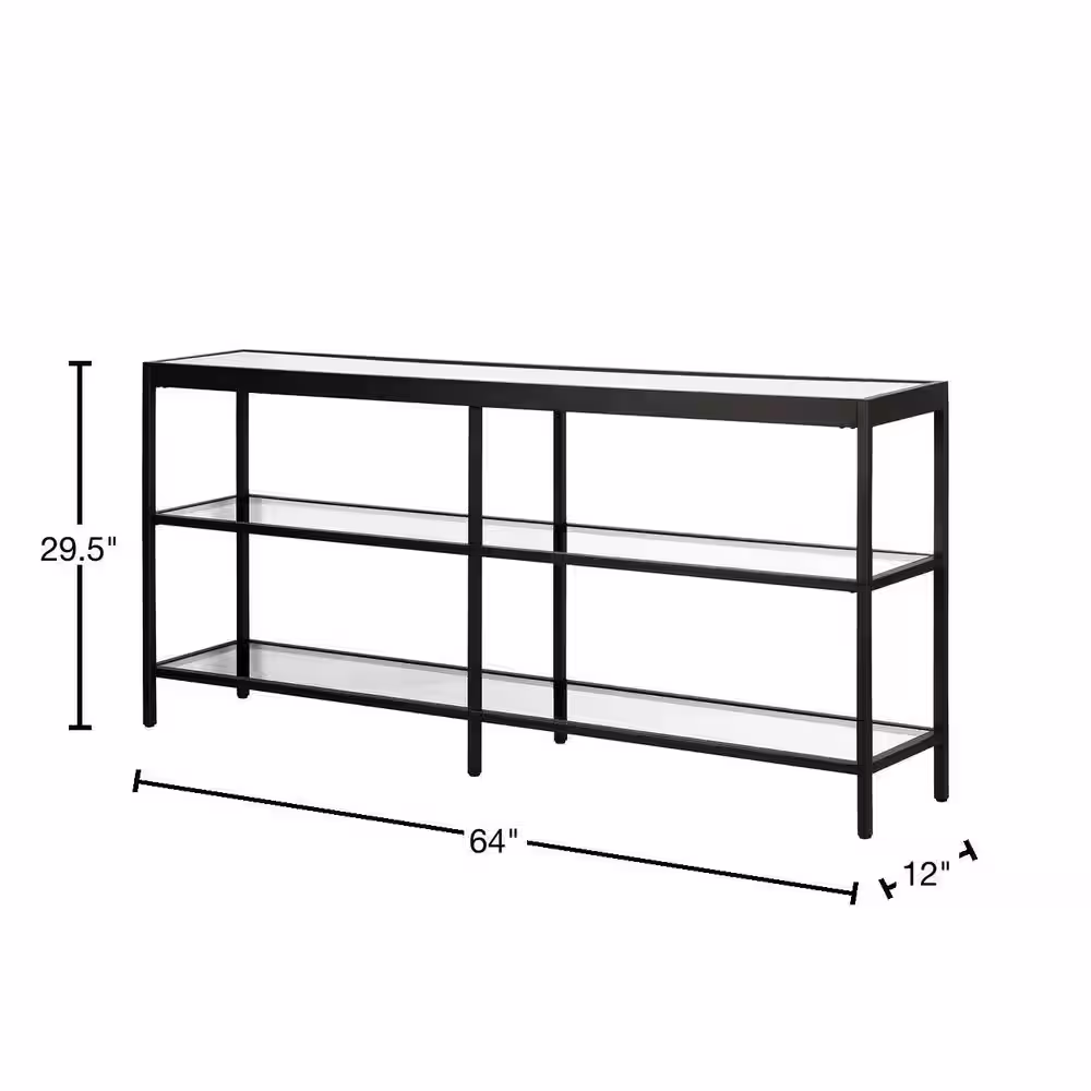 Meyer&Cross Alexis 64 in. Blackened Bronze Rectangle Glass Console Table