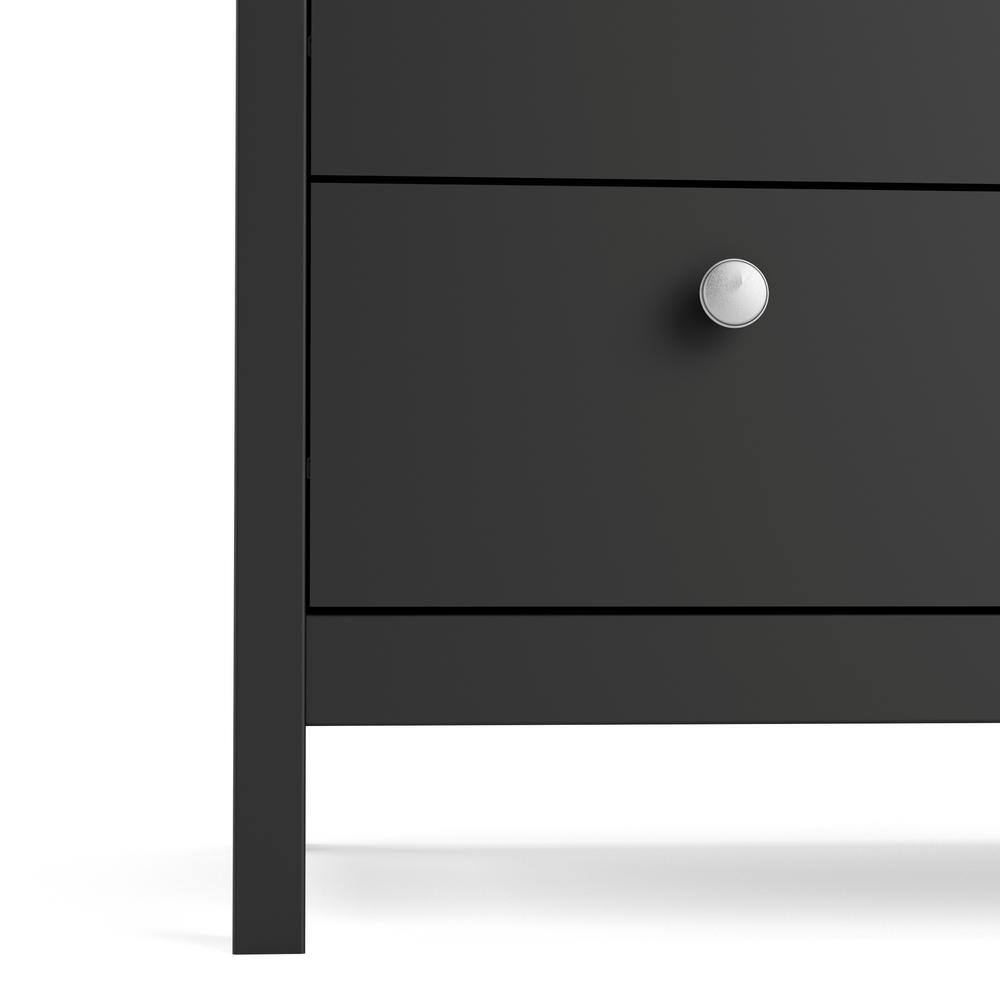 Tvilum Madrid Black Matte Finish 5 Drawer Chest of Drawer (32.4 in W x 38.94 in H.)