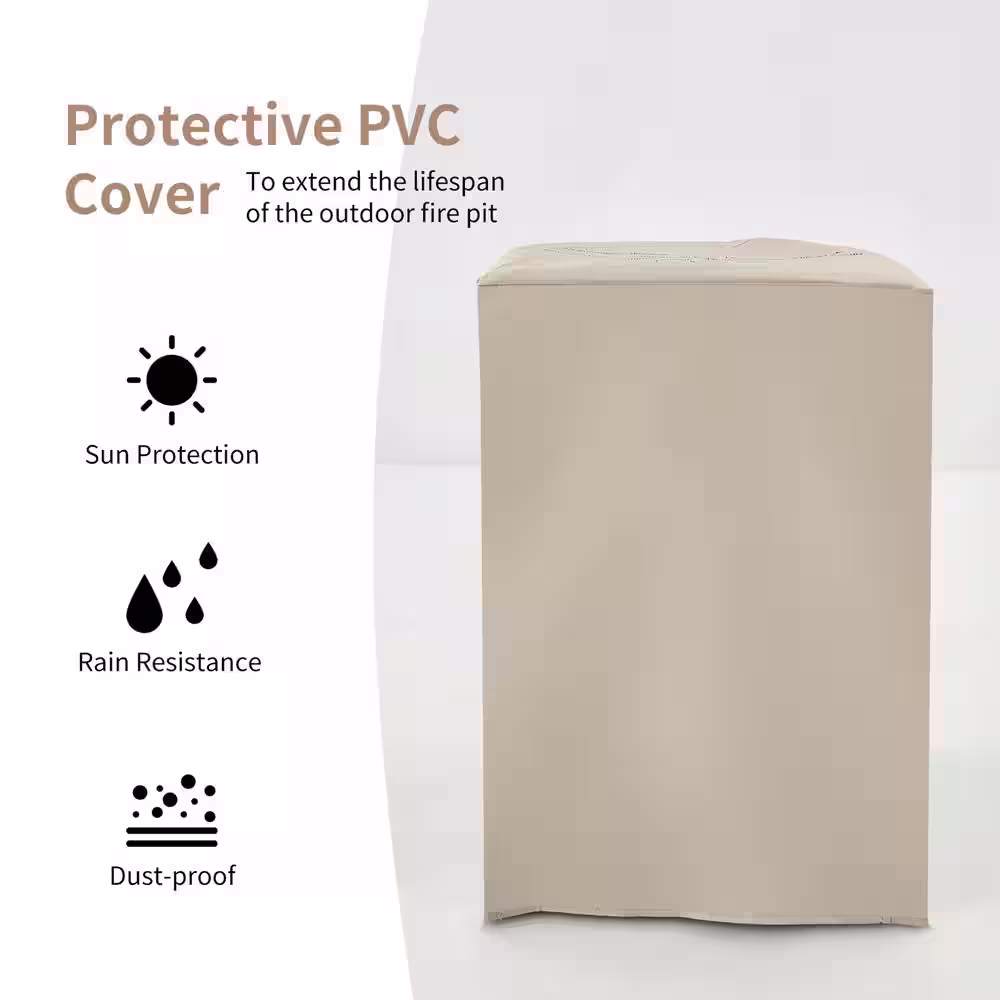 Gymax 40,000 BTU Burning Fire Bowl Column Propane Patio Yard with Lava Rocks