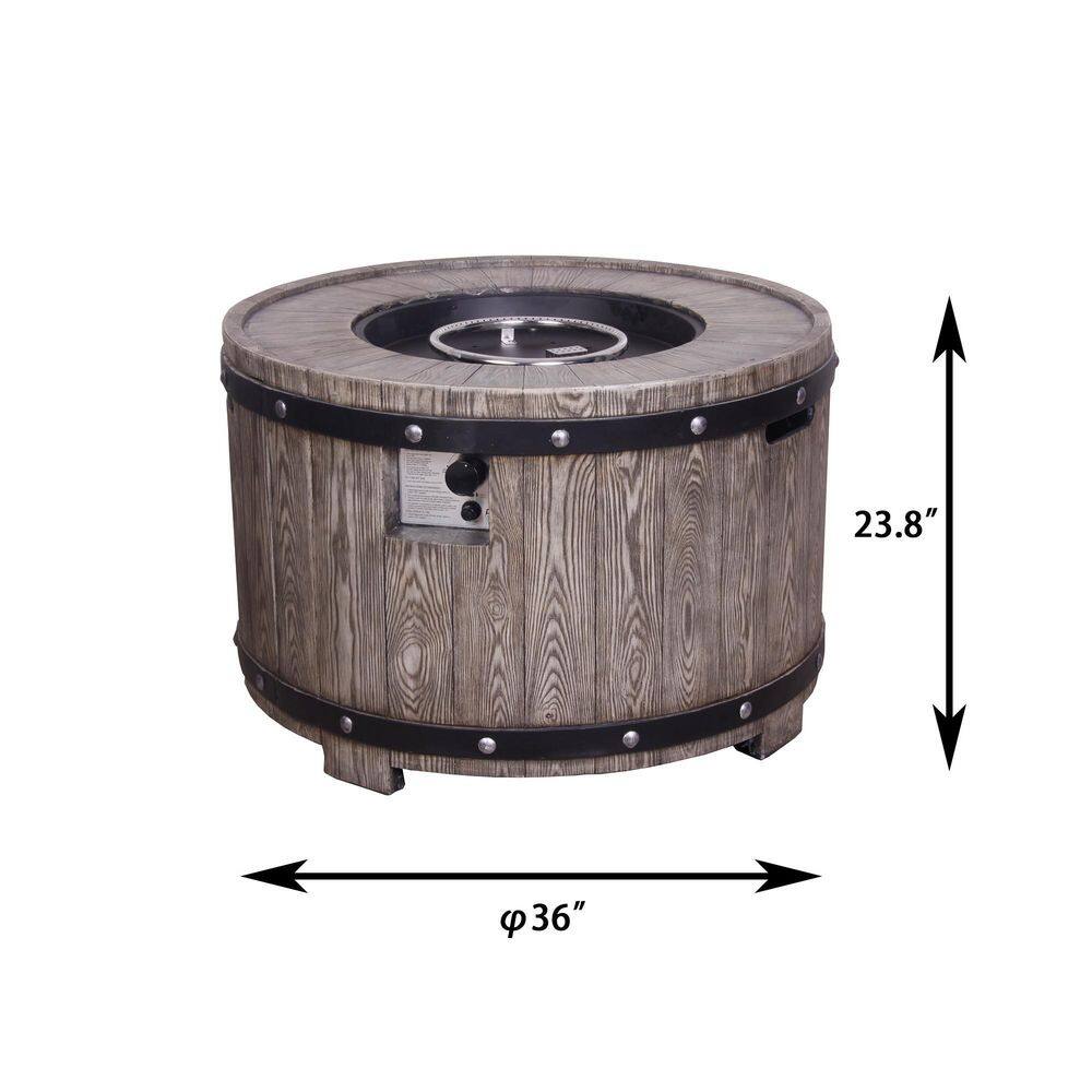 CASAINC 36 in. 50,000 BTU Propane Fire Pit Table Patio Gas Fire Pit with Lid and Lava Rock