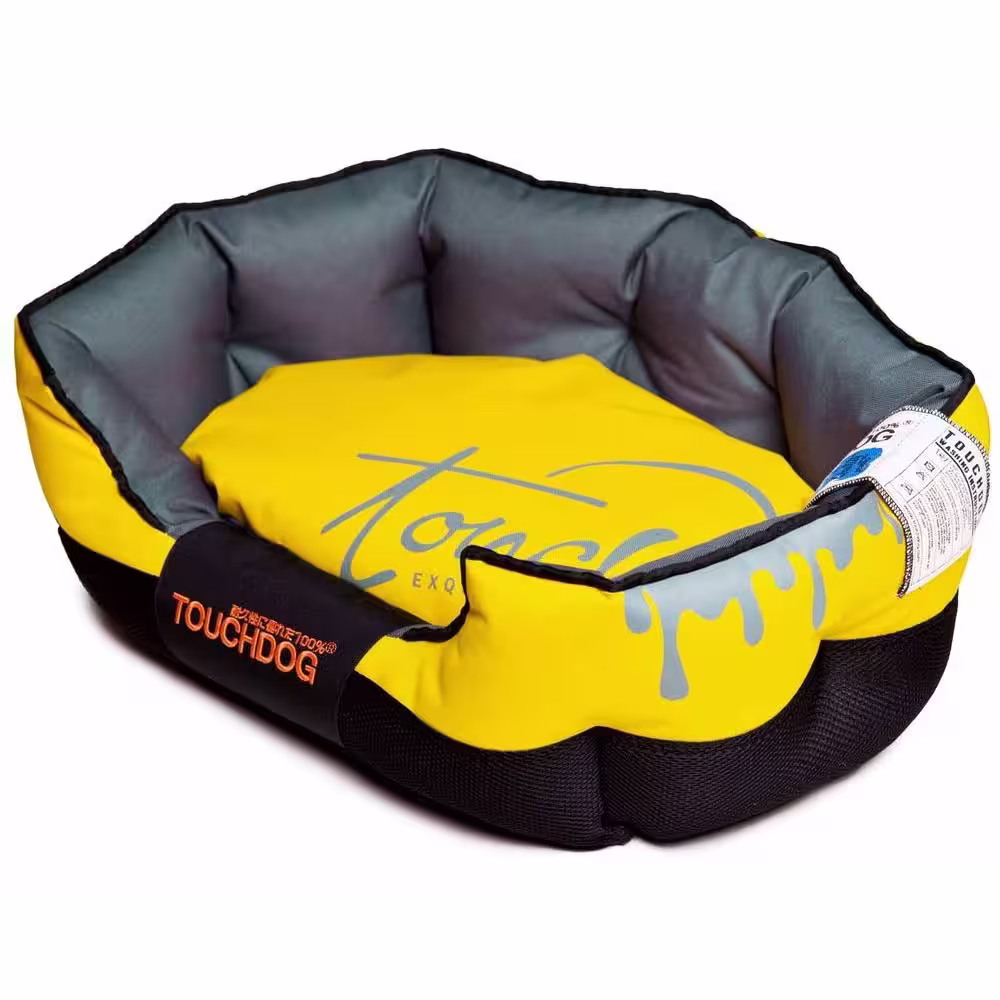 Touchdog Medium Sporty Yellow and Black Bed