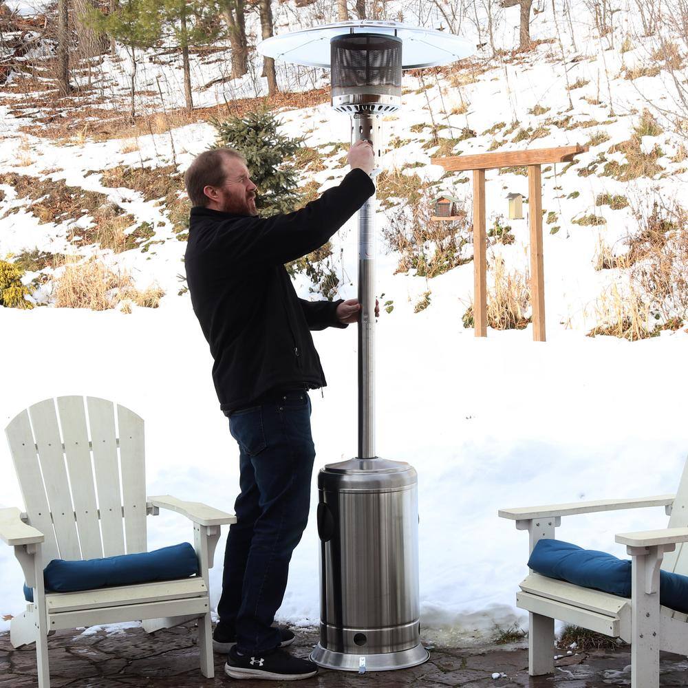 Sunnydaze Decor Sunnydaze 47000 BTU Residential Stainless Steel Patio Heater with Cover