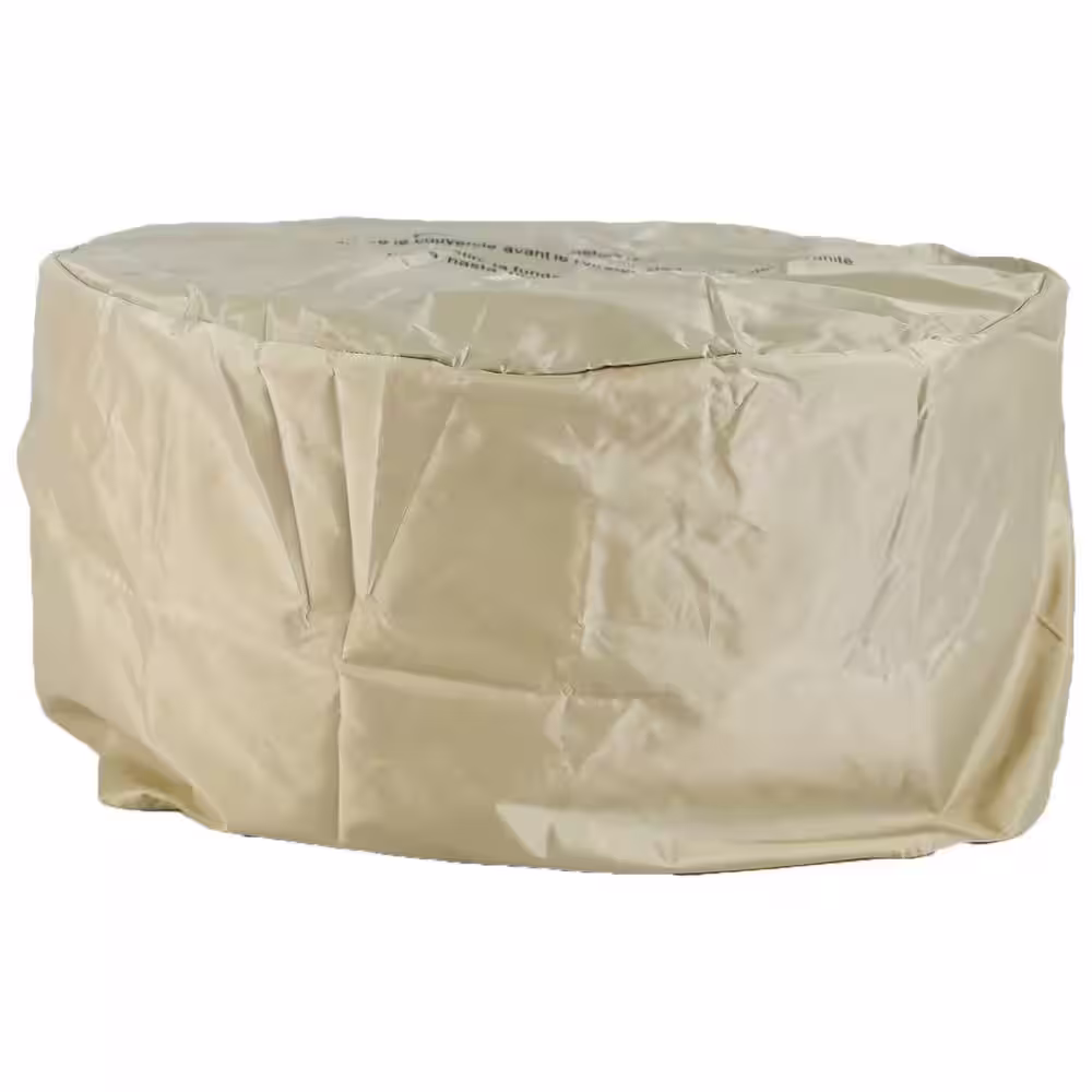 BLUEGRASS LIVING 28 in. Ashwick MGO Propane Fire Pit Table with Glass Beads, Lava Rocks and Cover