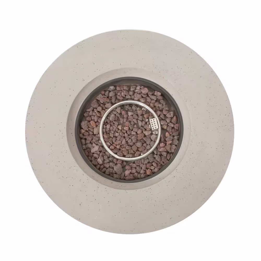 Noble House Mayfair Light Gray Circular Stone Fire Pit (No Tank Holder)