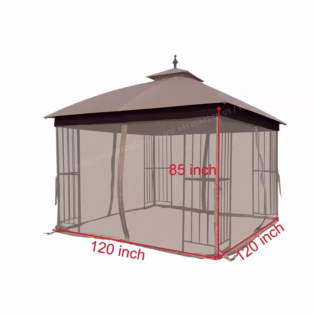 APEX GARDEN Universal 10 ft. x 10 ft. Gazebo Mosquito Mesh Screen Net