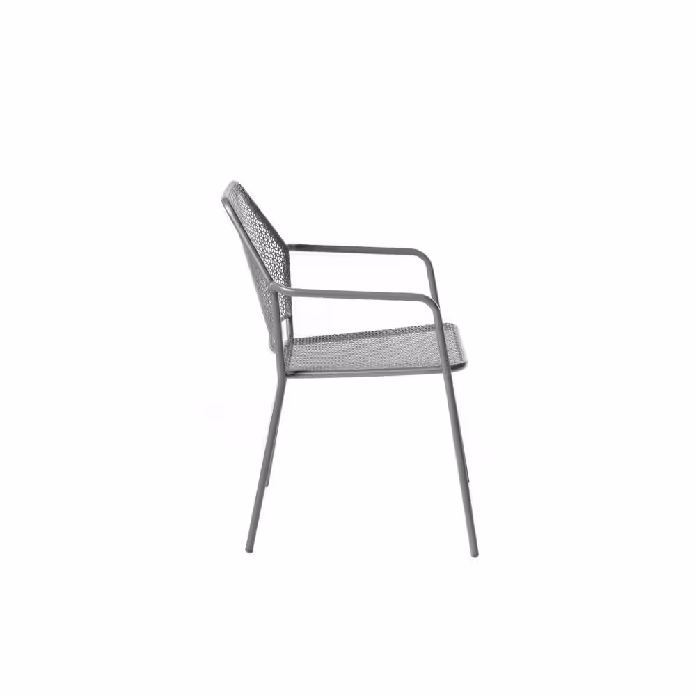 Alfresco Home 34 in Tall Pencil Point Wrought Iron Martini Dining Bistro Set w/Round Table and 2 Stackable Chairs (Set of 3)