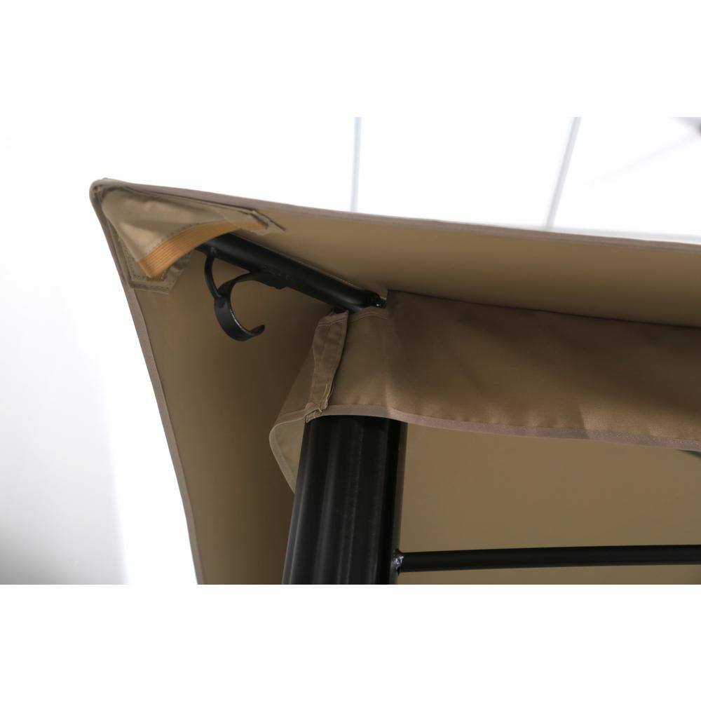 Pacific Casual Tuscany 12 ft. x 10 ft. Beige Roof Style Garden House with Netting