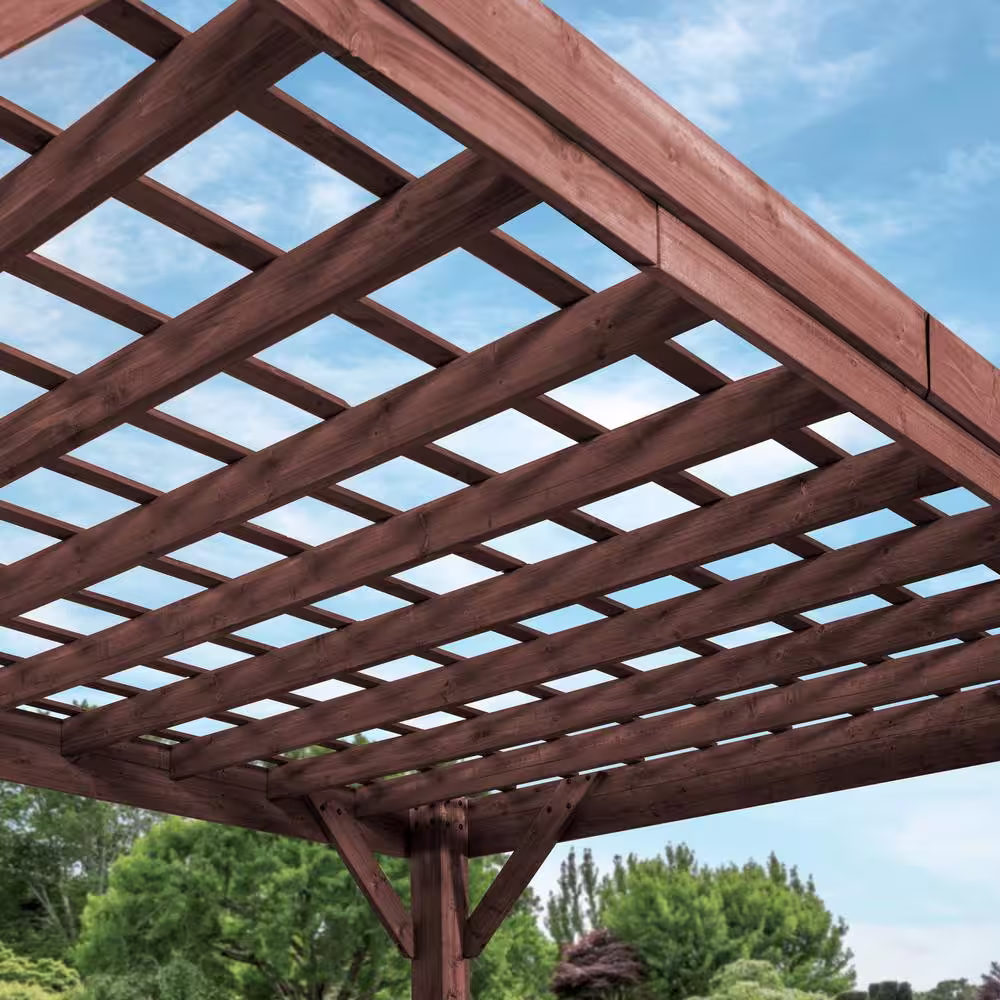 Backyard Discovery Brockton 10 ft. x 14 ft. All Cedar Wooden Modern Pergola