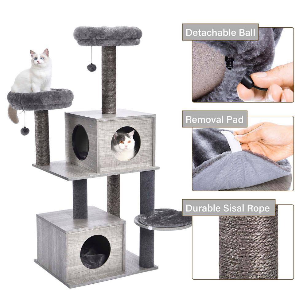 Foobrues All-in-1 Marble Cat Tree Medium Activity Center