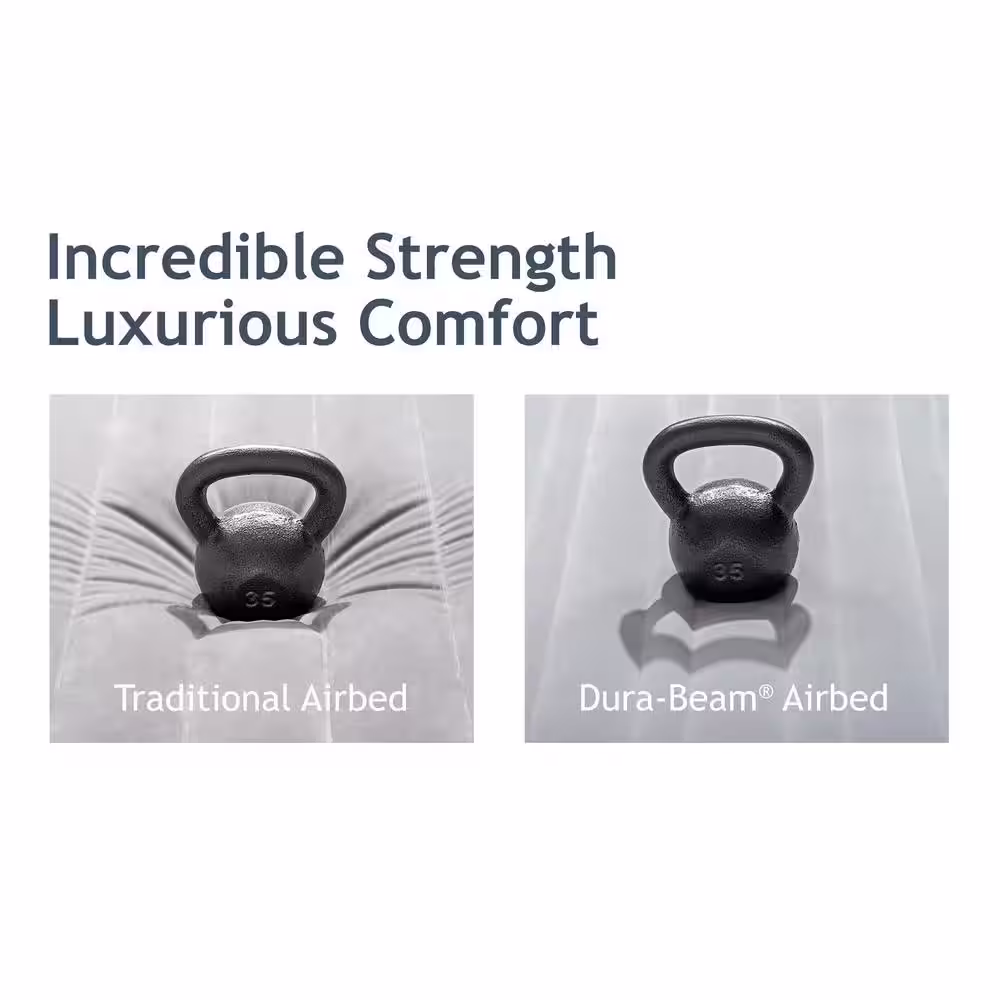 INTEX Queen Dura Beam Deluxe Airbed with Built in Pump & Ultra Plush Headboard