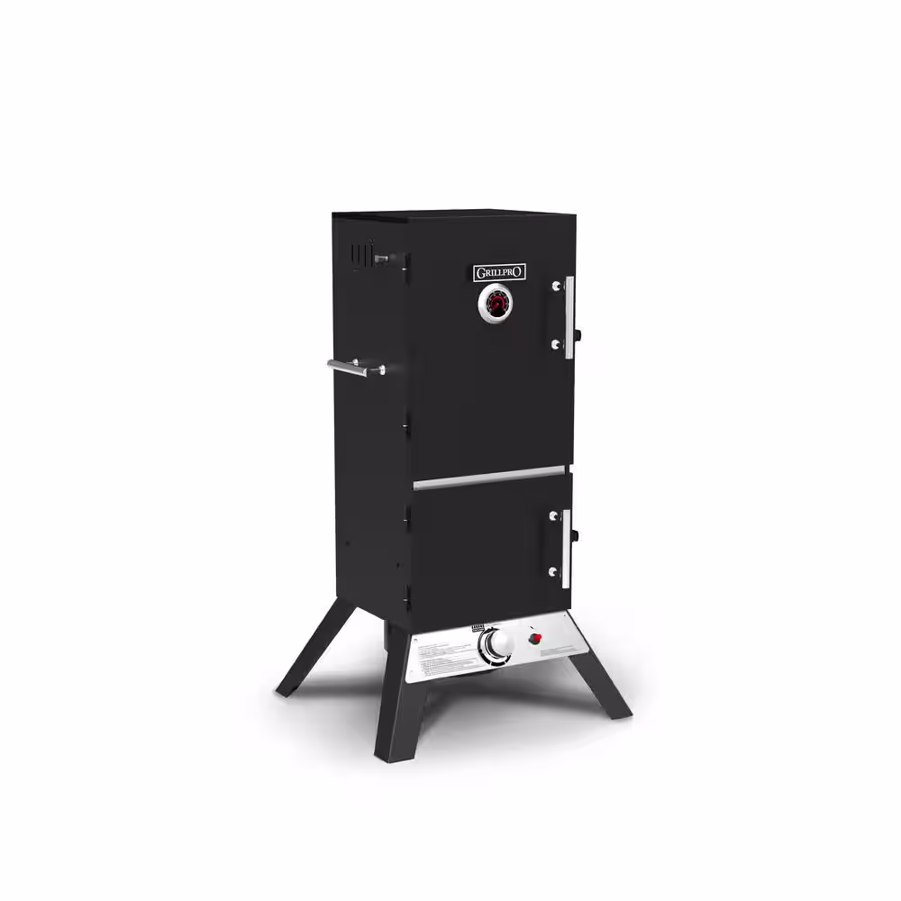 GrillPro 33 in. Vertical Propane Gas Cabinet Smoker
