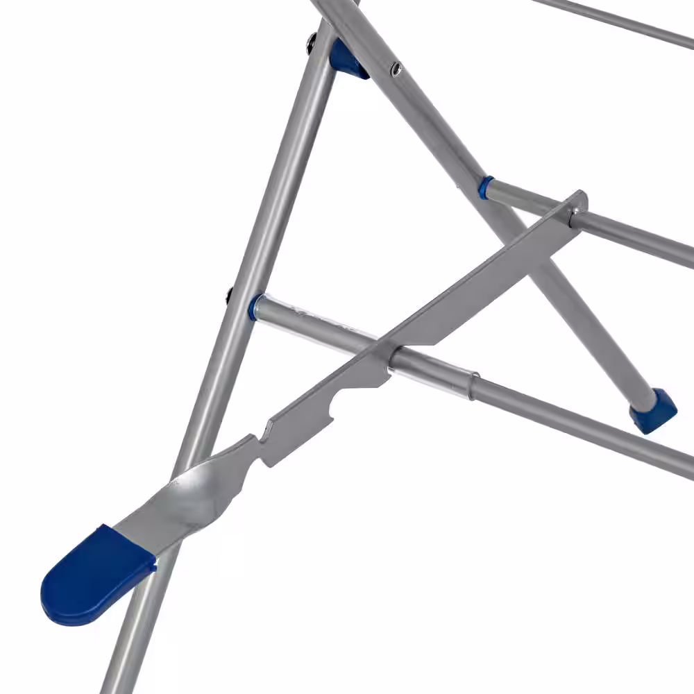 Honey-Can-Do 17 in. W x 41.5 in. H Silver and Blue Steel 2-Tier Mesh Top Drying Rack