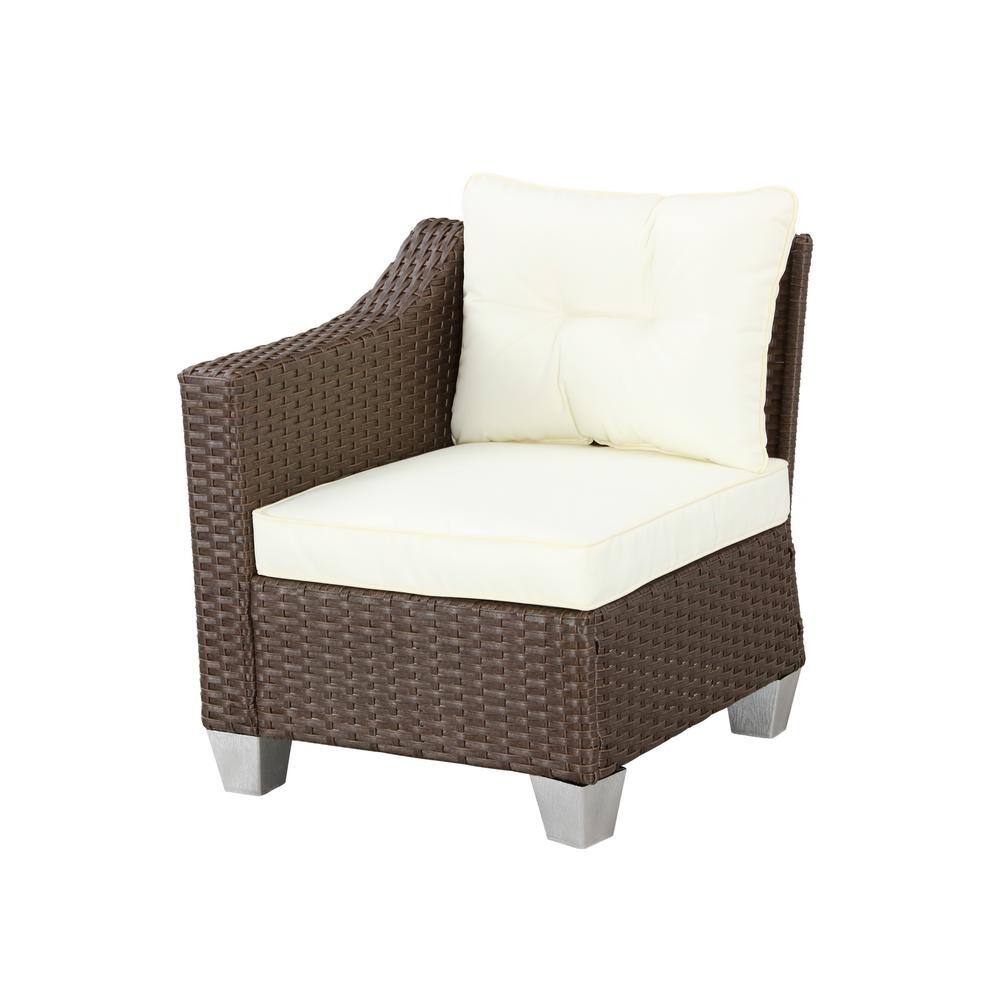 Patio Festival 6-Piece Wicker Patio Conversation Set with Beige Cushions