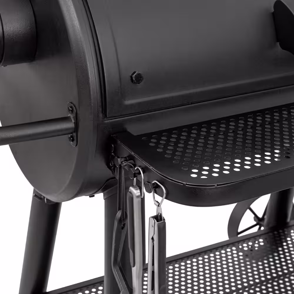 Char-Griller Grand Champ Charcoal Grill and Offset Smoker in Black