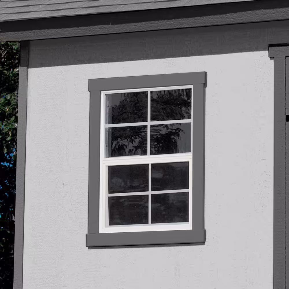 Handy Home Products Professionally Installed Beachwood 10 ft. W x 12 ft. D Backyard Wood Shed with Large Window- Gray Shingle (120 sq. ft.)