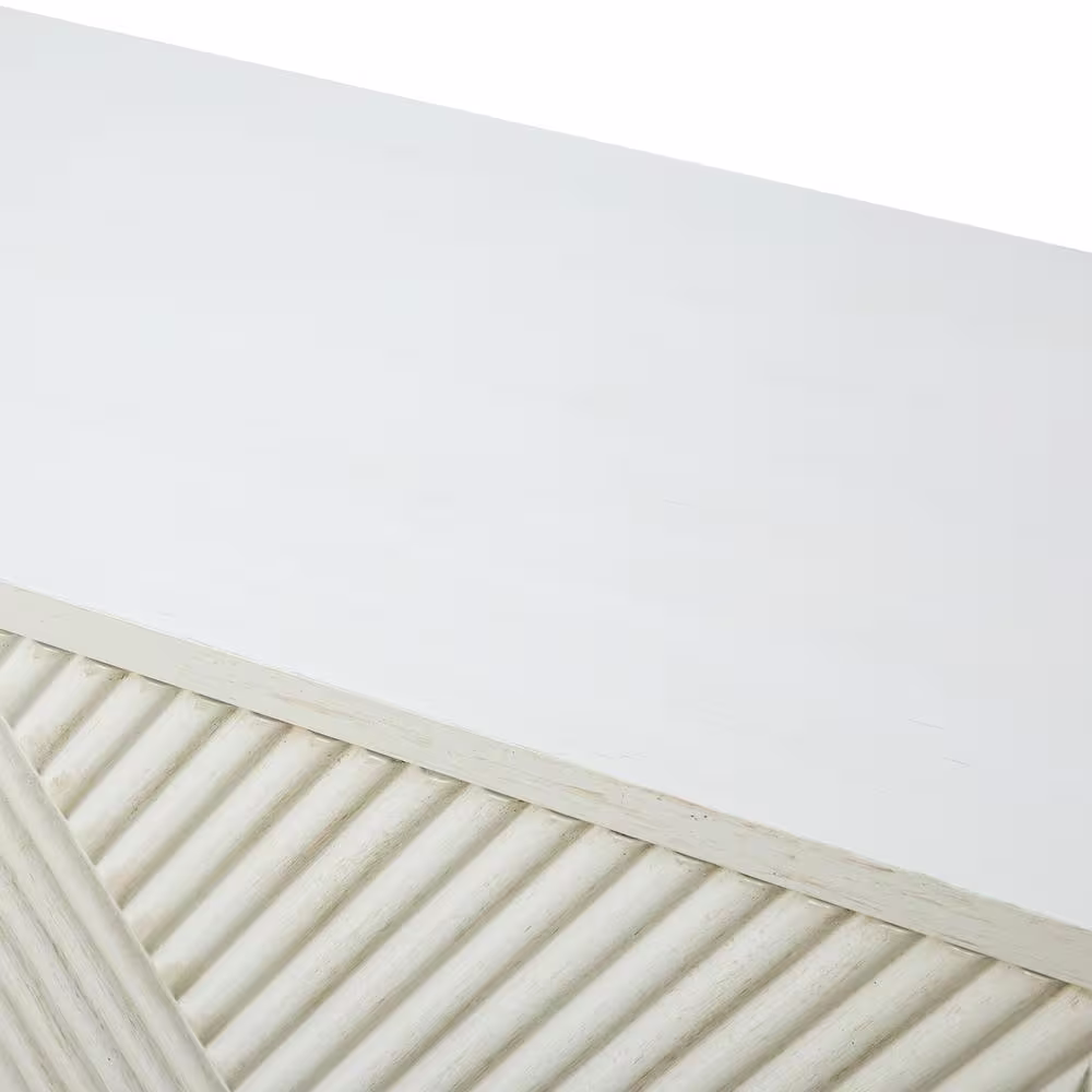 JAYDEN CREATION Wemher White 65 in. Wide Sideboard with Adjustable Shelves