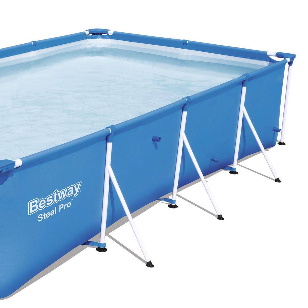 Bestway 157 in. x 83 in. Rectangular 32 in. D Steel Pro Hard Side Frame Above Ground Pool (2-Pack)