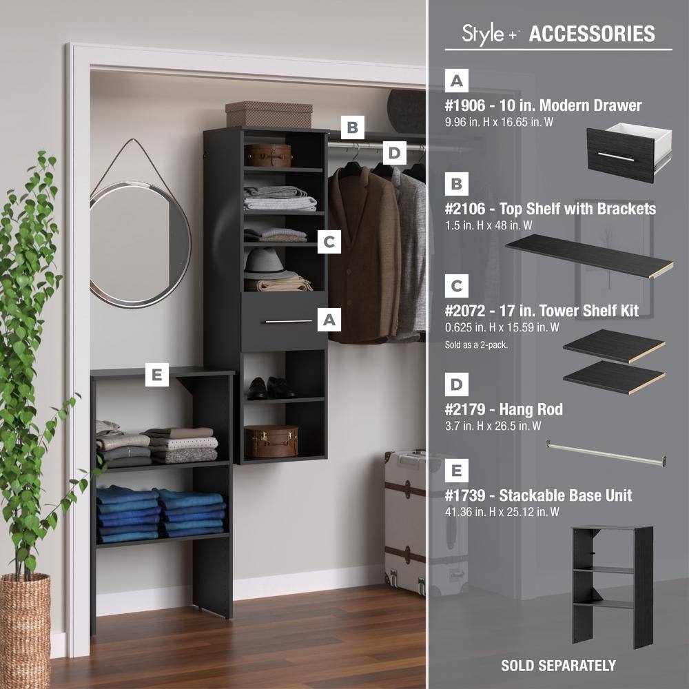 ClosetMaid Style+ 17 in. W Noir Hanging Wood Closet Tower
