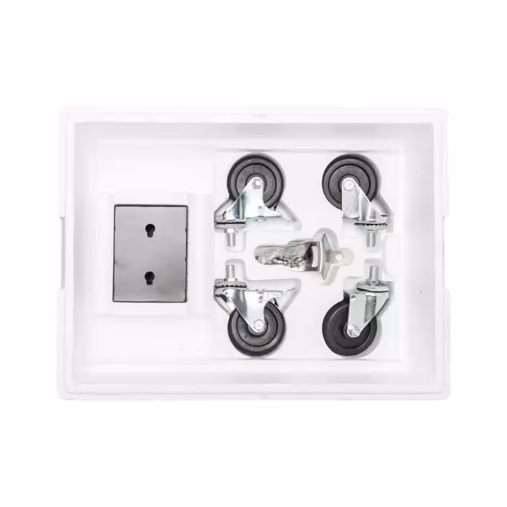 Winado 80 Qt. Iron Rattan Beverage Wheeled Cooler with Shelf