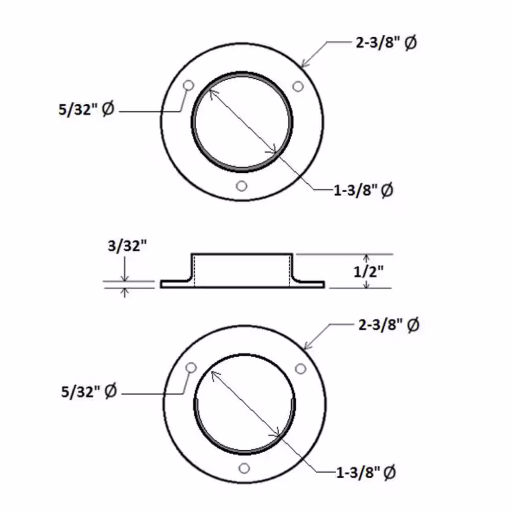 Design House 1-3/8 in. Chromate Stamped Steel Closet Pole Socket (5-Pack)