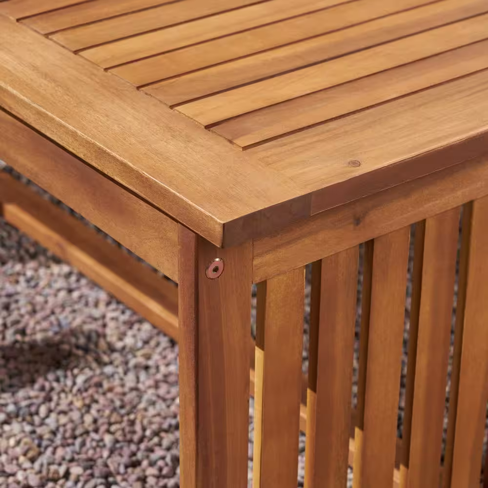 Noble House Carolina Teak Brown 5-Piece Wood Patio Conversation Seating Set with Cream Cushions