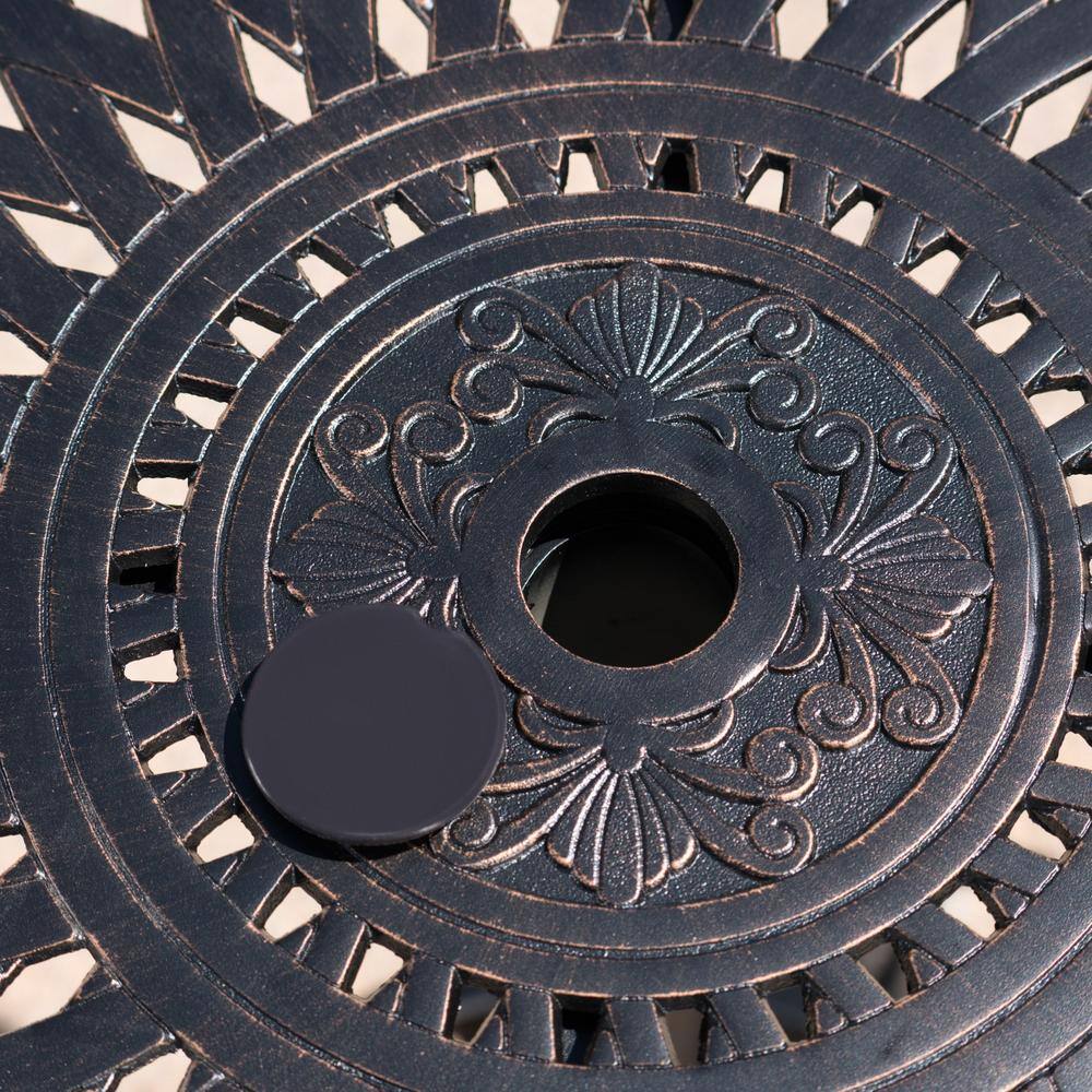 Noble House Willow 5-Piece Cast Aluminum Circular Outdoor Bar Height Bistro Set